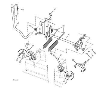 Mower Lift / Deck Lift Diagram and Parts List for TS248TXD (96041045200)(2020-03) Husqvarna Lawn Tractor