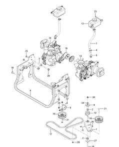 Hydraulic Pump - Motor Diagram and Parts List for Z554  Husqvarna Lawn Mower