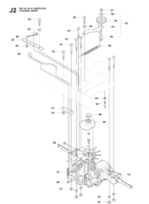 Transmission 4 Diagram and Parts List for RIDER16 (965161601)(2007-06) Husqvarna Lawn Mower