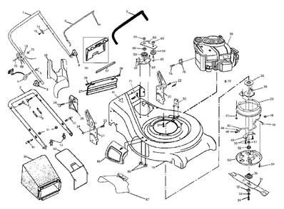 General Assembly Diagram and Parts List for 6521RS (954222732-B)(2001-12) Husqvarna Lawn Mower