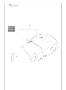 Cylinder Cover Diagram and Parts List for 570 2009-08 Husqvarna Chainsaw