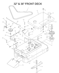 Mower Deck / Cutting Deck Diagram and Parts List for W3614A (968999103)(2001-09) Husqvarna Lawn Mower