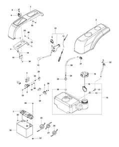 Ignition System Diagram and Parts List for RZ3016 (96661230104)(2015-04) Husqvarna Lawn Mower