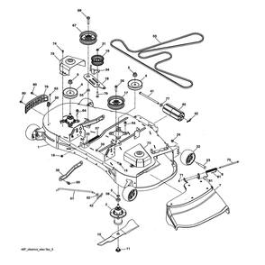 Mower Deck Diagram and Parts List for 96043026000  Husqvarna Lawn Tractor