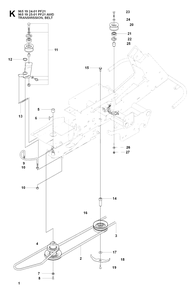 Transmission Diagram and Parts List for PF21AWD (965192501)(2008-03) Husqvarna Lawn Tractor