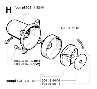 Clutch 2 Diagram and Parts List for 245R 20023100001-Current Husqvarna Brush Cutter
