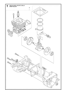Short Block Diagram and Parts List for 535RJ  Husqvarna Brush Cutter