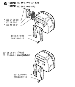 Muffler Diagram and Parts List for 266 1993-09 replaced by 266 Husqvarna Chainsaw