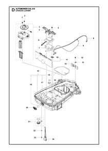 Chassis Lower Diagram and Parts List for 315 2016-02 Husqvarna Lawn Mower