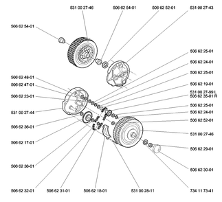 Reel Diagram and Parts List for HS1100 1997-04 Husqvarna Lawn Tractor Accessories