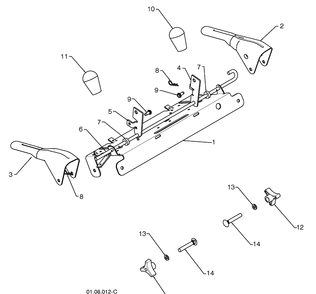 Handles 2 Diagram and Parts List for 11524E (96193006600)(2010-05) Husqvarna Snow Blower