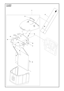 Bagger Diagram and Parts List for TC220TD  Husqvarna Lawn Tractor