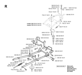 Frame Diagram and Parts List for PF18 (953522401)(2004-06) Husqvarna Lawn Tractor