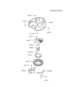 Cooling System Diagram and Parts List for FR600V-AS11 2017-09 Husqvarna Engine