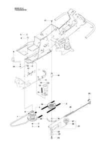 Transmission Diagram and Parts List for R11C (965094201)(2010-07) Husqvarna Lawn Tractor