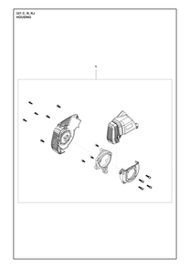 Housing Diagram and Parts List for 321R  Husqvarna Brush Cutter