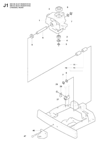Transmission 2 Diagram and Parts List for R13C (965094301)(2008-04) Husqvarna Lawn Tractor