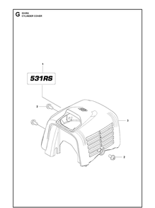 Cylinder Cover Diagram and Parts List for 531RS  Husqvarna Brush Cutter