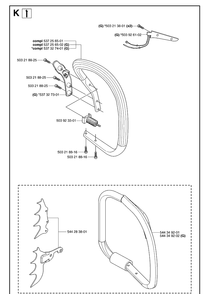 Handle Diagram and Parts List for 359 20070900001-Current Husqvarna Chainsaw