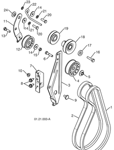 Chassis / Engine / Pulleys-B Diagram and Parts List for 15530SBLS (96193003801)(2009-06) Husqvarna Snow Blower
