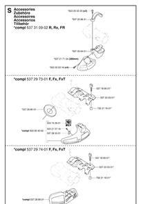 Accessories 3 Diagram and Parts List for 343R 20064000001-20103600000 Husqvarna Brush Cutter