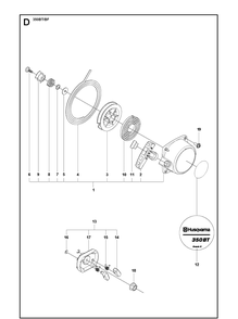 Starter Diagram and Parts List for 350BT  Husqvarna Leaf Blower / Vacuum