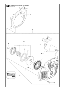 Starter Diagram and Parts List for 450RANCHER  Husqvarna Chainsaw