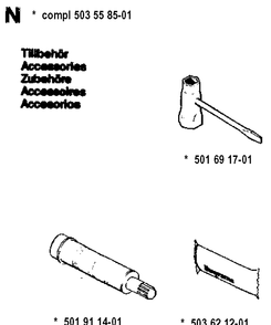 Accessories Diagram and Parts List for 242 19941400001-19981800000 Husqvarna Chainsaw