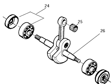 Crankshaft Diagram and Parts List for 141 20030100001-20040100000 Husqvarna Chainsaw