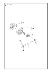 Clutch And Oil Pump Diagram and Parts List for 440 e-series II Husqvarna Chainsaw