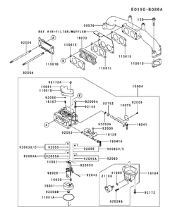 Carburetor Diagram and Parts List for FX801V-FS00 2017-09 Husqvarna Engine