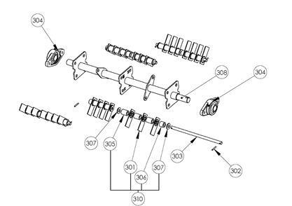 Cutting Equipment Diagram and Parts List for S500PRO 967637301 Husqvarna Dethatcher