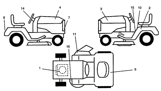 Decals Diagram and Parts List for LR12 (954002701-D)(1996-01) Husqvarna Lawn Tractor