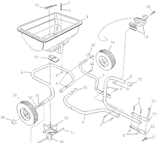 Bs 85, 85 Lb Tow Broadcast Spreader Diagram and Parts List for BS85,85LB (45-03152)(531 30 83-26)(2008-01) Husqvarna Lawn Tractor Accessories