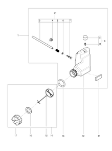 Oil Tank Diagram and Parts List for 120 (967067902)(20162300001-Current) Husqvarna Chainsaw