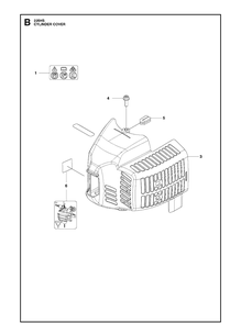 Cylinder Cover Diagram and Parts List for 226HS75S  Husqvarna Hedge Trimmer