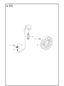 Ignition System And Clutch Diagram and Parts List for 535FBX  Husqvarna Brush Cutter