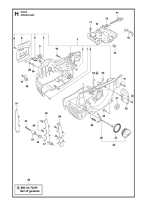 Crankcase Diagram and Parts List for 372XP-372XPG 372 XP W - 372 XP GW Husqvarna Chainsaw