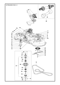 52/132cm Cutting Deck Diagram and Parts List for 132XP500D  Husqvarna Lawn Tractor Accessories