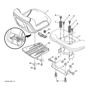 Seat Assembly Diagram and Parts List for 96043027300  Husqvarna Lawn Tractor