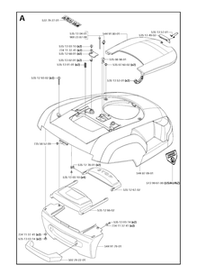 Cover Diagram and Parts List for 210C  Husqvarna Lawn Mower