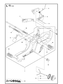 Fuel Tank Diagram and Parts List for 440E 2011-05 Husqvarna Chainsaw