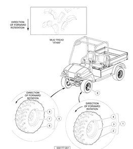 Wheels And Tires, Mud Tread Diagram and Parts List for HUV4420G 2006-11 Husqvarna Lawn Tractor