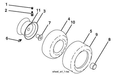 Wheel And Tires Diagram and Parts List for YTH22V46 (96043010100)(2010-04) Husqvarna Lawn Mower