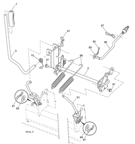 Mower Lift Diagram and Parts List for LGT2554 (96045001500)(2009-01) Husqvarna Lawn Mower