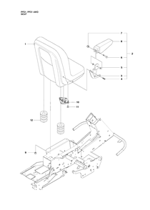 Seat Diagram and Parts List for PF21 (965192401)(2010-07) Husqvarna Lawn Tractor