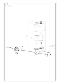 Air Filter Diagram and Parts List for HS452  Husqvarna Engine