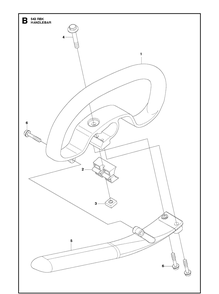 Handle Diagram and Parts List for 543RBK 20130500001-20182200000 Husqvarna Brush Cutter