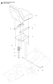 Seat Diagram and Parts List for R15-V2 (965200701)(2008-01) Husqvarna Lawn Tractor