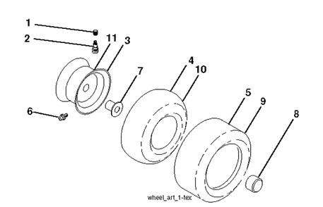 Wheels And Tires Diagram and Parts List for CTH224TFI (96051011000)(2013-10) Husqvarna Lawn Tractor